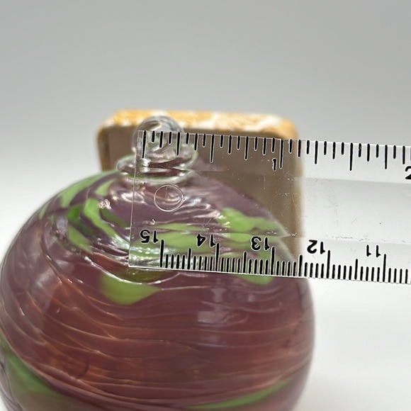 Hand Blown Glass Ball Purple Pink Green Orb Suncatcher Ornament - Picture 7 of 8